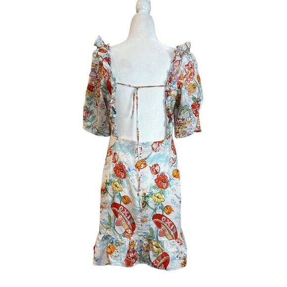 Rixo Camile Ruffle Mini Dress Multicolor in 8 Womens Linen ruffle - Picture 6 of 16